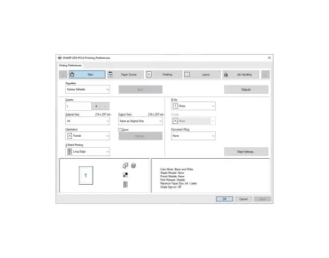 Printer Driver with Easy Setup